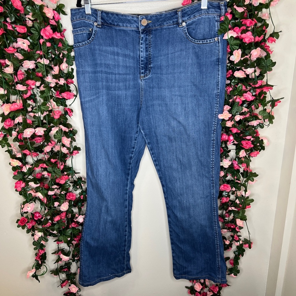 Asos Curve Blue Medium Wash Bootcut Jeans Womens Plus Size 16 Casual Streetwear